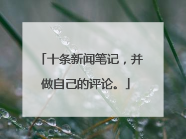 十条新闻笔记,并做自己的评论。