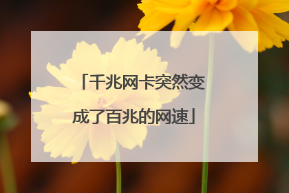 千兆网卡突然变成了百兆的网速