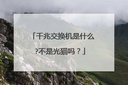 千兆交换机是什么?不是光猫吗?