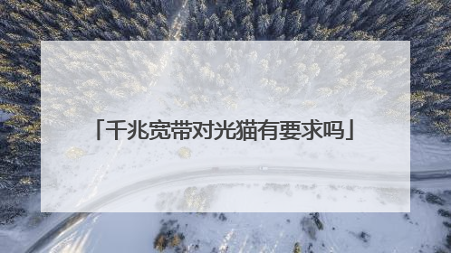 千兆宽带对光猫有要求吗