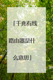 千兆有线路由器是什么意思