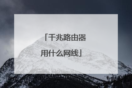 千兆路由器用什么网线