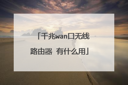 千兆wan口无线路由器 有什么用