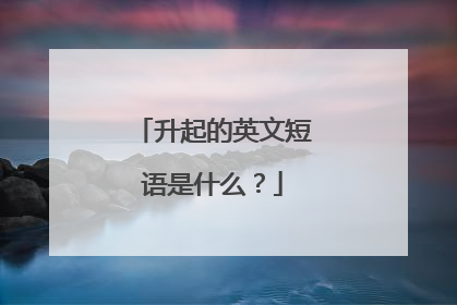 升起的英文短语是什么?
