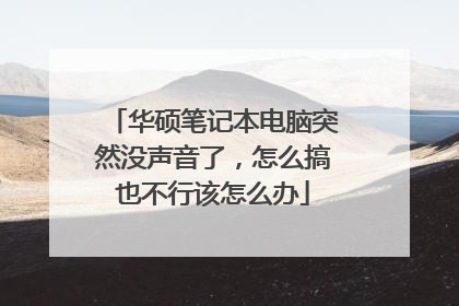 华硕笔记本电脑突然没声音了,怎么搞也不行该怎么办