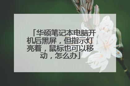 华硕笔记本电脑开机后黑屏,但指示灯亮着,鼠标也可以移动,怎么办