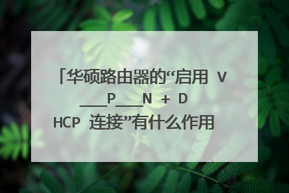 华硕路由器的“启用 V___P___N + DHCP 连接”有什么作用?需不需要打开?