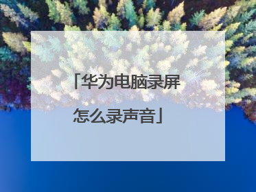 华为电脑录屏怎么录声音