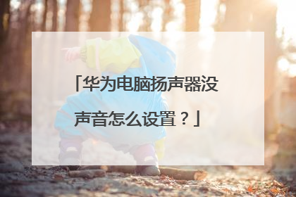 华为电脑扬声器没声音怎么设置？