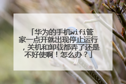 华为的手机wifi管家一点开就出现停止运行，关机和卸载都弄了还是不好使啊！怎么办？