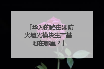 华为的路由器防火墙光模块生产基地在哪里？