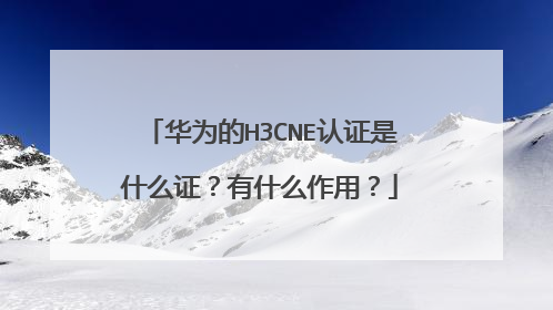 华为的H3CNE认证是什么证?有什么作用?