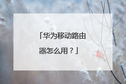 华为移动路由器怎么用？