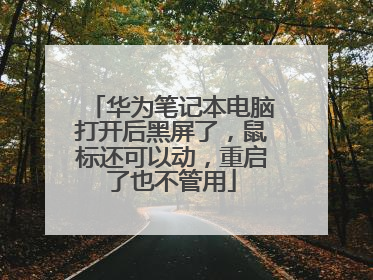 华为笔记本电脑打开后黑屏了，鼠标还可以动，重启了也不管用
