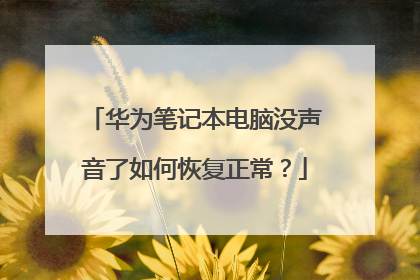 华为笔记本电脑没声音了如何恢复正常?