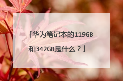 华为笔记本的119GB和342GB是什么？
