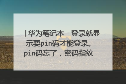 华为笔记本一登录就显示要pin码才能登录。pin码忘了,密码指纹密保其他什么的都记得