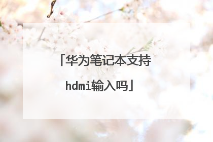 华为笔记本支持hdmi输入吗