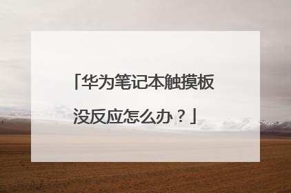 华为笔记本触摸板没反应怎么办?