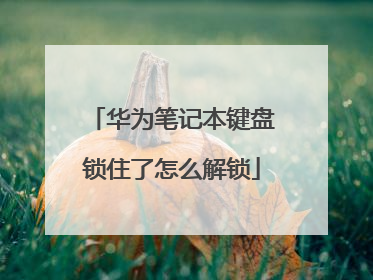 华为笔记本键盘锁住了怎么解锁