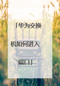 华为交换机如何进入端口