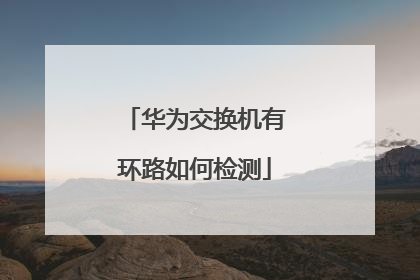 华为交换机有环路如何检测