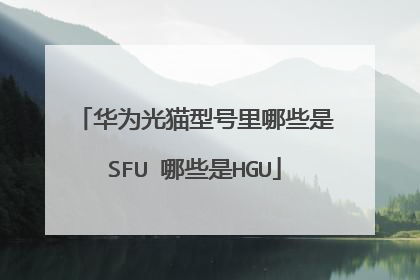 华为光猫型号里哪些是SFU 哪些是HGU