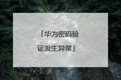 华为密码验证发生异常