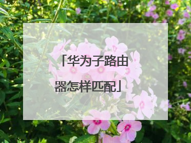华为子路由器怎样匹配