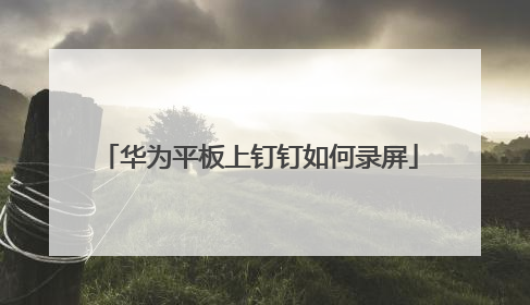 华为平板上钉钉如何录屏