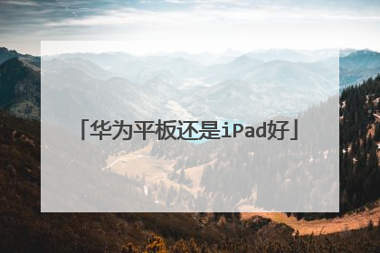 华为平板还是iPad好
