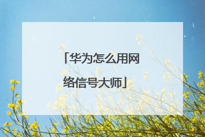 华为怎么用网络信号大师