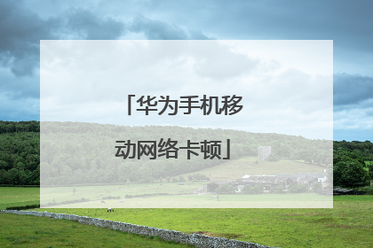 华为手机移动网络卡顿