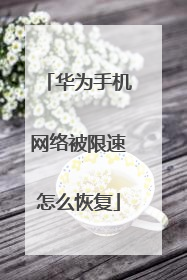 华为手机网络被限速怎么恢复