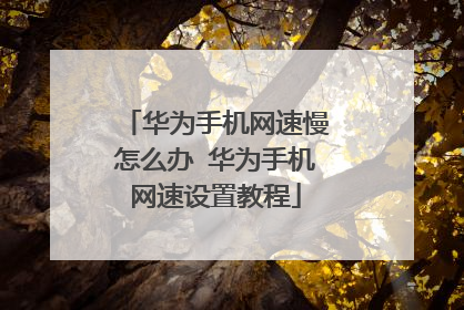 华为手机网速慢怎么办 华为手机网速设置教程