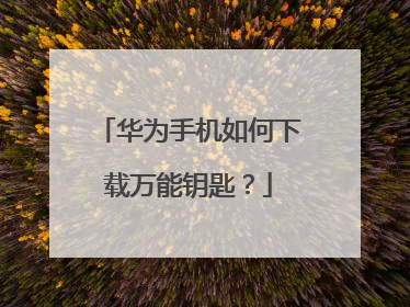 华为手机如何下载万能钥匙？