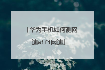 华为手机如何测网速wifi网速