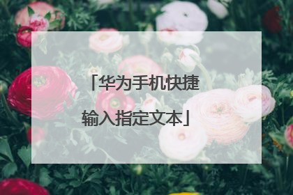 华为手机快捷输入指定文本