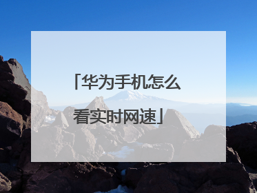 华为手机怎么看实时网速