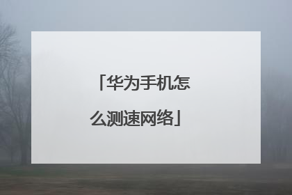 华为手机怎么测速网络