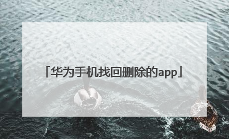 华为手机找回删除的app