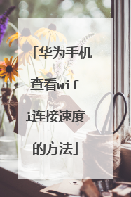 华为手机查看wifi连接速度的方法
