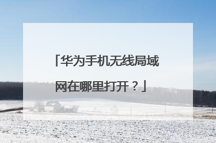 华为手机无线局域网在哪里打开?