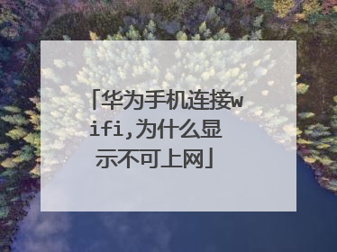 华为手机连接wifi,为什么显示不可上网