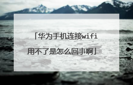 华为手机连接wifi用不了是怎么回事啊