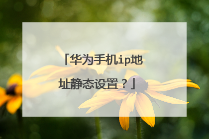 华为手机ip地址静态设置？