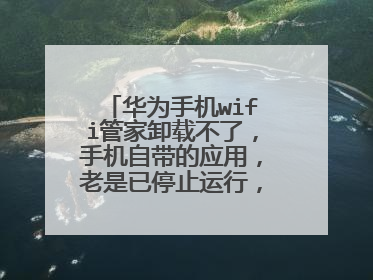华为手机wifi管家卸载不了,手机自带的应用,老是已停止运行,关都关不了,必须得关机重启