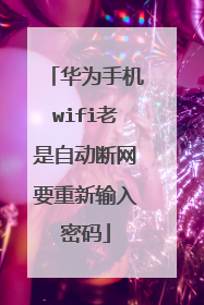 华为手机wifi老是自动断网要重新输入密码