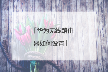 华为无线路由器如何设置
