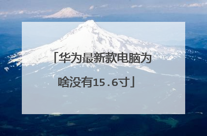 华为最新款电脑为啥没有15.6寸